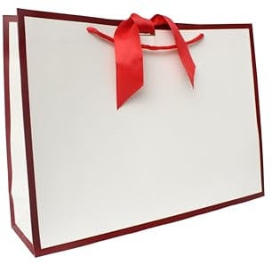 Nu-Nuel 2 Large Gift Paper Bags with Rope Handle | Matt Laminated Gift Bags | Gift Bags for Birthday, Wedding, Baby Showers, Bridal Party, Christmas (Red)