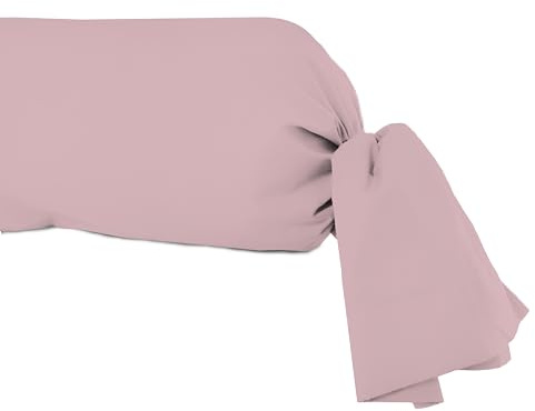Soleil d'ocre, Taie de traversin en Coton 57 Fils 45x205 cm UNI Vieux Rose