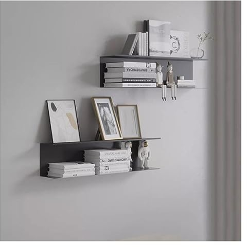 Wall Shelves 2 Stück schwebende Wandregale aus Metall, 80 cm, Duschregale, Wandmontageregal mit Schrauben, schwebende Buchregale for Wanddekorationen, Bilderrahmen, Badezimmer, Küche, Wohnzimmer, Schl