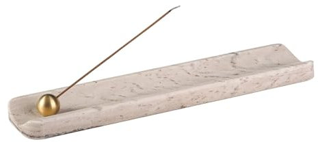 Cahzfie Luxuriöse Italien Naturmarmor Räucherstäbchen Halter, Räucherstäbchenhalter, Weihrauch Brenner Asche Fänger, Stick Räuchergefäß für Heimdekoration, Yoga, Meditation (Palissandro Classico)