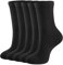 CLOSEMATE 5 Paar Tennissocken Damen Laufsocken Strümpfe Sportsocken Wadenstrümpfe Atmungsaktive Baumwollsocken Gekämmte Baumwolle Damensocken Crew Socks Schwarz Größe S 35-38