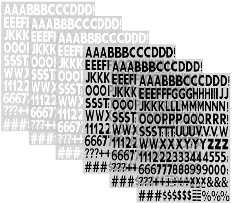 6 Bögen mit 1 Zoll Buchstaben Zum Aufbügeln, Schwarz-Weißen Bügelbuchstaben Für Textilien, Zahlen und Symbolen Aufbügler Selber Gestalten für T-Shirts, Kissen, Socken und Mützen