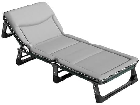 YERUNGT Sonnenliege, Gartenstuhl Mit Liegefunktion, Extra Breit Klappbare Sonnenliege Gartenliege, Loungesessel, Zusammenklappbar, für Die Mittagspause(Gray,65 * 192cm/26 * 76in)