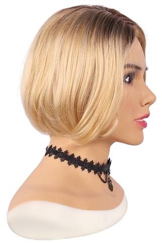 Adima Maschera per Testa Femminile realistica in Silicone Morbido Full Face può Creare Maschera per Costumi di Halloween Cosplay Crossdresser,Marrone,with Makeup