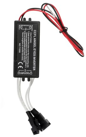 Ccfl Ringwechselrichter 12v 900v 25khz mit 2 Ausgängen | Kunststoffgehäuse, Versiegelte Bauform, Lichtausgang mit Schrumpfschlauch, 300mm Kabel
