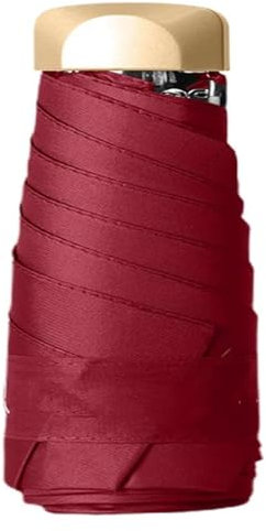 CvbGNJm Ombrello portatile, ombrellone, ombrellone da spiaggia, ombrelli pieghevoli, mini ombrello for borsa, viaggio compatto leggero e portatile, ombrellone antivento for donna uomo(Wine red)