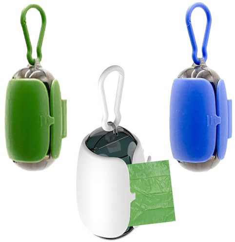 Eiflayn Kotbeutelspender,3 Stück Hundebeutelspender,Kotbeutelspender für Hunde Wird an der Leine Befestigt,Hundebeutelspender,Zum Spazierengehen mit Hund, Ausgehen mit Hund, Wandern