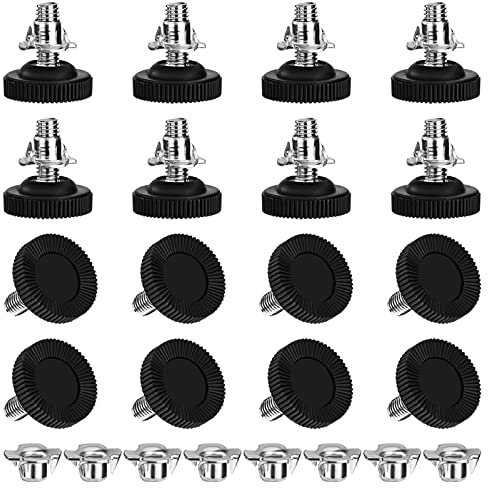 Tunejoy Pieds de Nivellement pour Meuble Réglable Pieds Vérin de Meuble Vis avec écrou en T pour Pieds de Chaise Table Sofa Réduction du Bruit M8 x 18 x 30mm 16 Pièces