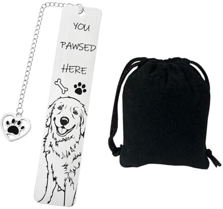 1 Stück Leselesezeichen, 1 Stück Aufbewahrungstasche, Golden Retriever Muster Lesezeichen, Süßes Hunde-Lesezeichen, Edelstahl-Lesezeichen, Geschenk-Lesezeichen Für Hundeliebhaber