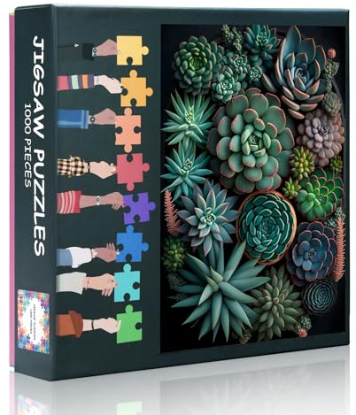 1000 Teile Puzzle Erwachsene - Sukkulenten Thema herausfordernde Puzzle, 70 x 50 cm Familie Lernspiele & Home Decor Geschenk (Plant Series)