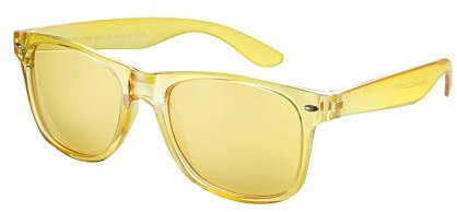 Komonee Clear Yellow Drifter Sunglasses Classic Style Retro Sun Shades Eye Glasses UV400 Protection Unisex For Men Women Golf Cycling Sports Fishing Travel