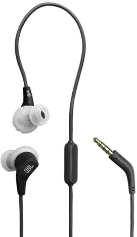 JBL Endurance Run 3, Auricolari Sportivi con Cavo,Grigio/Nero | Tecnologia FlipHook & TwistLock, Resistenza a Polvere e Acqua IP65, Suono JBL Pure Bass, Microfono e Comando sul Cavo