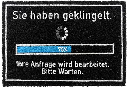 Relaxdays Fußmatte Kokos 60x40cm, Türvorleger Spruch, rutschfest, wetterfest, Fußabstreifer innen & außen, schwarz