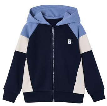 Vertbaudet Kapuzensweatjacke Jungen im Colorblock-Look, Recycling-Polyester