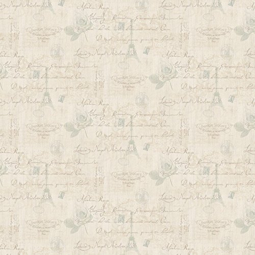 MyTinyWorld Pack of 5 Dolls House Pale Blue And Beige Vintage French Themed Wallpaper Sheets