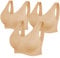 SIMIYA BH Damen ohne Bügel Bustier Damen große Brüste Schlaf BH Push up Sport BH gepolstert Bralette(3 Stück Beige,M)
