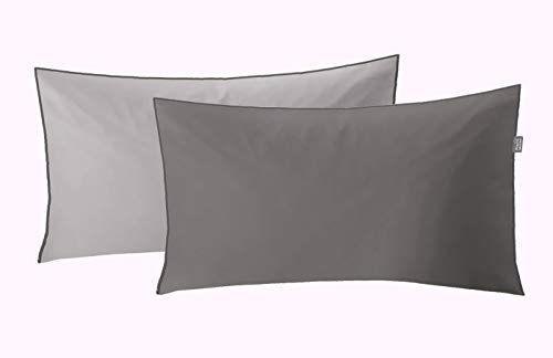 Kleine Wolke 6320146527 Bettwäsche Linda, Maße: 40 x 80 cm, Farbe: Silbergrau