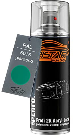 TRISTARcolor RAL 6016 Türkisgrün glänzend 2K-Acryl-Lack Spraydose | Sprühdose 400 ml, schnelltrocknend
