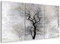 HXA DECO Tableau triptyque Affiche Illustration Arbres en Hiver - 90x60 cm - Made in France - 90x60