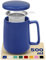Tazza di Ceramica con Filtro e Coperchio - 500ml Grande - Con Manico - Lavabile in Lavastoviglie - Per Tè e Infusi - Blu Scuro