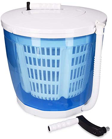 Mini Lave-Linge Portable Manuel 2 en 1 Séchoir, Laveuse De Turbine à Manivelle Laveuse à Linge De Voyage Non électrique Essoreuse Camping Appartements Dortoirs VR Affaires Voyage (Blue)