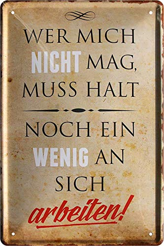 schilderkreis24 - Blechschild Wer mich nicht mag, muss halt noch ein wenig an sich arbeiten - Humorvolle Wanddeko, 20x30 cm