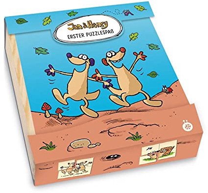 Trötsch Jan und Henry Erster Puzzlespass Holz: in praktischer Schiebebox als Reisespiel geeignet