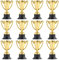NUOBESTY 12pcs Awards Trophy Cups Plastic Gold Trophies for Kids Sports Competitions First Place Winner Reward Prizes