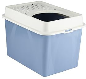 Arenero para Gatos Rotho My Pet Berty 57 x 40 x 33 cm Azul/Blanco