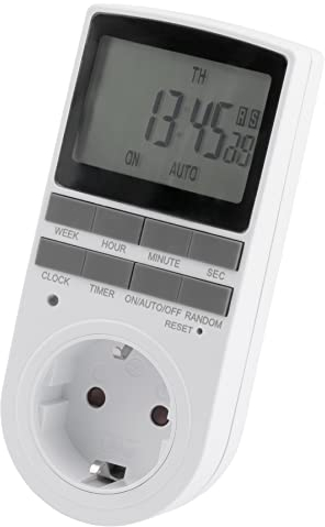 MC Power Digitale Zeitschaltuhr | WZ-10 | 10 Programme, 24h Timer, 3.680W | Zeitschaltuhr mit Zufallsfunktion, Tagesprogramm, für Lampen, Geräte, Sicherheit