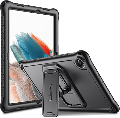 FINTIE Hülle für Samsung Galaxy Tab A8 2021, rutschfeste Stoßfeste Silikon Schutzhülle mit Ständer für Tab A8 10.5 Zoll SM-X200/X205/X207, Schwarz