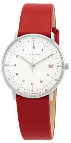 JUNGHANS max Bill Damenuhr mit Saphirglas Rot 47/4541.02