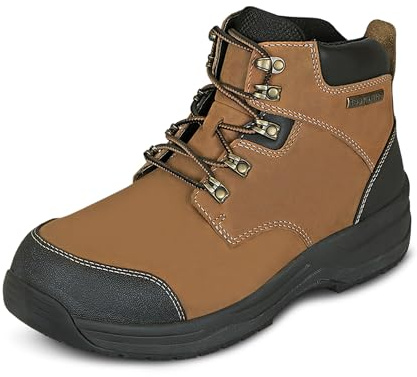 Orthofeet Men's Orthopedic Granite Waterproof Slip Resistant Work Boot, Brown, Size 10.5 Wide