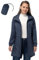 33,000ft Vêtement de pluie imperméable, poncho de pluie léger et respirant coupe-vent à capuche, fine pliable longue manteaux imperméables femme Bleu gris foncé S