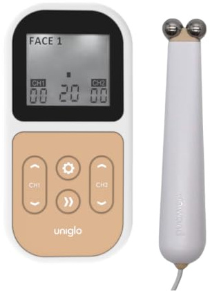 TensCare Uniglo and Uniwand - EMS Sculpting and Microcurrent Facial Toning Device to Help Reduce Visible Signs of Wrinkles and Tightens Pores., Orange