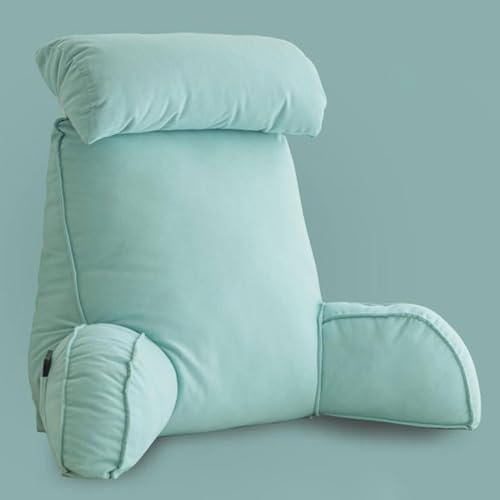 Stafeny Almohada Lectura Cama,Cojín con Respaldo Apoyo Lumbar,con Brazos,Lavable,multifunción,Ideal para Trabajar,Leer o Jugar en la Cama/Sofá/Suelo (Lime Green)