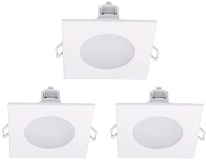 3 Pezzi Faretti Led da Incasso Quadrato, Dimmerabile Con Triac Dimmer, 220V 5W 550 Lumen, 90X90X37mm, Foro 70mm, Impermeabile IP65, Quick Connettore (Cool White 6500K, Bianco)