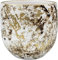 Maceta MACETERO para Interior/Exterior Barro Decorado Pintado Varias Medidas (20 CMS, Blanco Crema Oro)