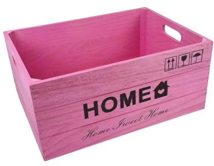 Alsino Holzkiste Pink Holzbox B 40cm H 18cm T 30cm Aufbewahrung - Die perfekte Sortier- und Ordnungsbox für dein Zuhause - Ideal für Kleidung, Schuhe, Spielzeug und Bücher,HB-036 B
