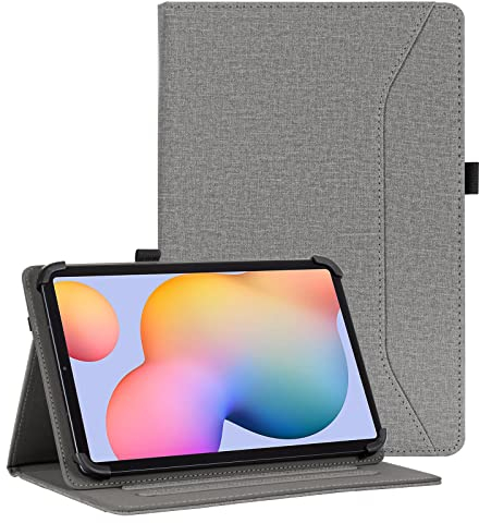 Vakarey Tablet Hülle 10.1 Zoll Universal für Teclast P30S/P20S/P25T/P40HD/T40 Pro/M40 Plus/Pro/Blackview Tab 7 Pro/Tab 12/Tab 15 Pro/OSCAL Tab 10/Pad 13/DOOGEE T10 T20 9 10 Zoll Tablet Hülle,Grau