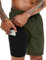 Atforna Badehose Herren Lang Badeshorts mit Kompression Liner Schnelltrocknend Board Shorts mit Reißverschlusstasche Atmungsaktiv Strandshorts für Männer Armeegrün XL