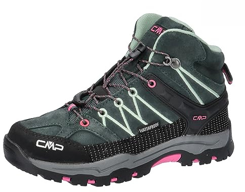 CMP Unisex Kinder Kids Rigel Mid Trekking Shoes WpTrekking-Schuhe | Clima Protect, rockene Füße, atmungsaktiv, griffige Sohle, schnelles Schnüren, stabiler Knöchelhalt, Lederschuhe, Outdoor