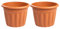 Pack of 2 X 40cm Round Plastic Planter with Drainage Hole, 20L Litre Garden Large Plant Pots Outdoor, Made in UK - Terracotta