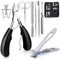 JUPELI Profi Fußnagel Nagelknipser Set, Scharf Nagelzange für Dicke & Eingewachsene Fußnägel, Edelstahl Pediküre Fusspflege Nagelknipser, 8Pcs Maniküre Set mit Nagelschere Nagelhautschere Nagelfeile