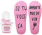 Zemolo Cadeau Femme Noël Chaussette Fantaisie Rigolotes pour Femme Maman Socks Humour Personnalisé Chaudes Polaire Hiver Rose Coffret Cadeux Chocolat Cadeau pour Saint-Valentin Anniversaire Rose 1