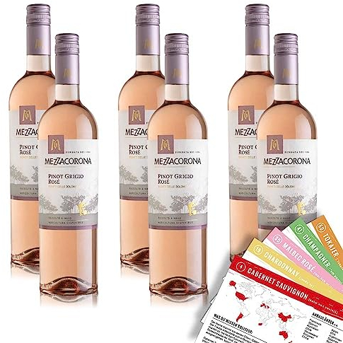 Mezzacorona Pinot Grigio Rosé DOC, trocken, sortenreines Weinpaket + VINOX Winecards (6x0,75l)