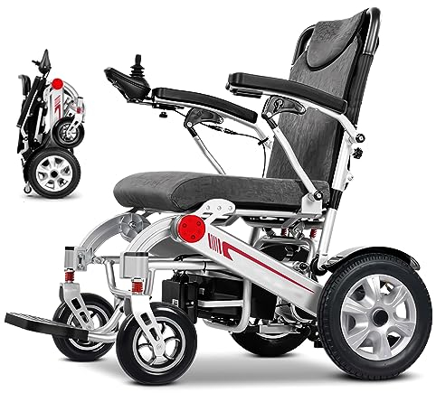 Bueuwe Elektrischer Rollstuhl Leicht Faltbar Elektrorollstuhl, Elektrische Rollstühle für ältere Menschen, 20A Li-Ion Battery, Reichweite 30 km, Belastbarkeit 150 kg, 26 kg