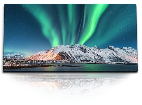 Paul Sinus Kunstdruck Bilder 120x60cm Norwegen Polar Astrofotografie Berge Nachthimmel