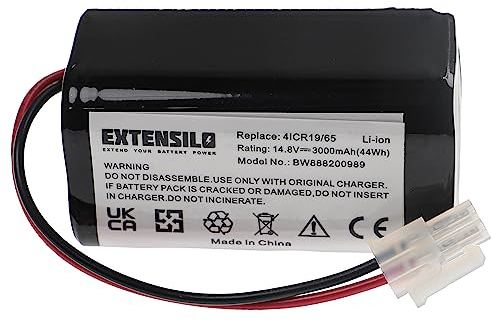 EXTENSILO Batterie Remplacement pour Zaco 501929 pour Robot électroménager (3000mAh, 14,8V, Li-ION)