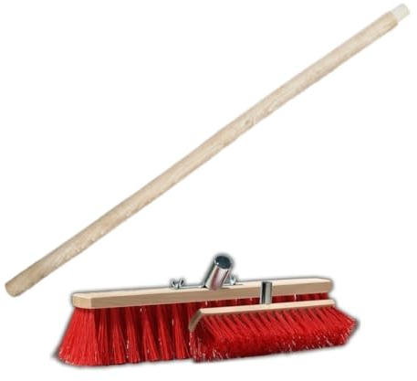 Straßenbesen Saalbesen Besen, Industriebesen Kehrbesen, Holzbesen Kehrbesen Werkstattbesen, Industriebesen, Terassenbesen Haarbesen, wählbare Breiten, mit oder ohne Stiel (40cm mit 150cm Stiel)